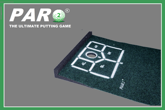 PAR2® PRO -This mat measures 2 feet x 10  1/2 feet and has 24 Marked Putting Positions for practicing Putts up to 9' .