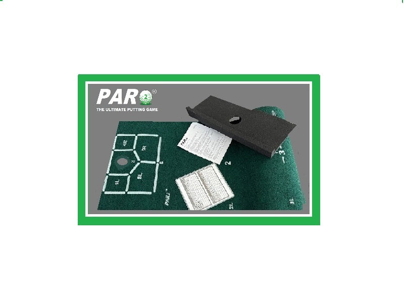 PAR2 PRO Executive. Perfect for Smaller Spaces. This extra wide mat measures 2 feet x 8 1/2 feet with 18 Marked Putting Positions for practicing putts up to 7'.